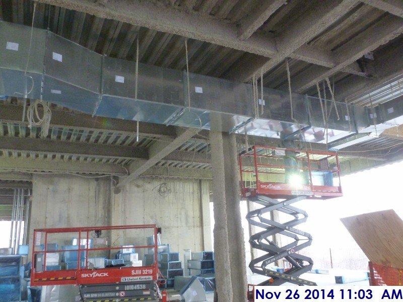 Continued installing ductwork at the 3rd floor Facing East